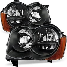 - for Black Halogen 2008 2009 2010 Jeep Grand Cherokee Headlights Headlamps Driv