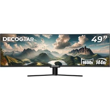 Deco Gear 49" Curved Ultrawide LED 3840x1080 144Hz FreeSync 4ms Gaming Monitor