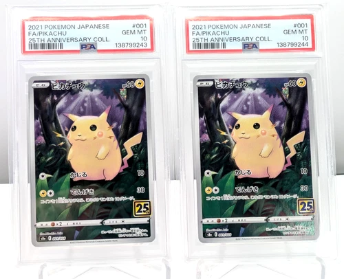 New ListingPSA 10 FA / PIKACHU Set of 2 #001 2021 Pokemon Japanese S8a 25TH ANNI. COLL.