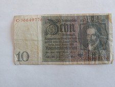 10 Reichsmark Reichsbanknote Berlin German Empire Germany 1929 WW2  HG19