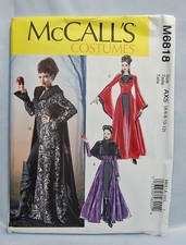 McCall's M6818 Fairytale Evil Queen Coat Costume Sewing Pattern sz 4-12 uncut