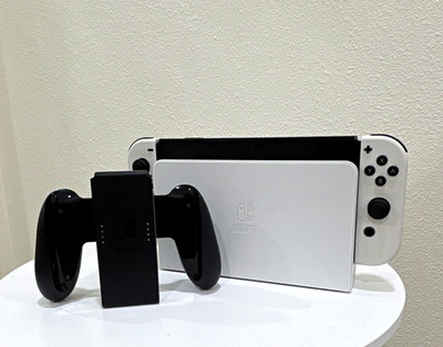 Nintendo Switch OLED Model 64GB White Joy-Con, Dock & Grip, Wi-Fi HDMI