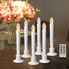 6 Pack LED Window Candles Flameless Taper Candles with Remote & Timer
