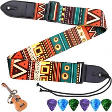 Guitar Straps Vintage Embroidered For Bass Electric Acoustic Guitar Adjustable