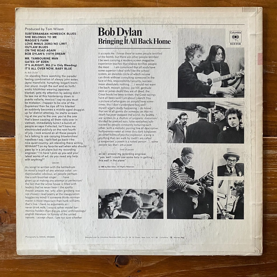 Bob Dylan – Bringing It All Back Home – Folk Rock Vinyl LP – RE - Image 2 of 4