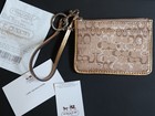 COACH SIGNATURE MINI WRISTLET CARDHOLDER W/ KEYRING — photo 1
