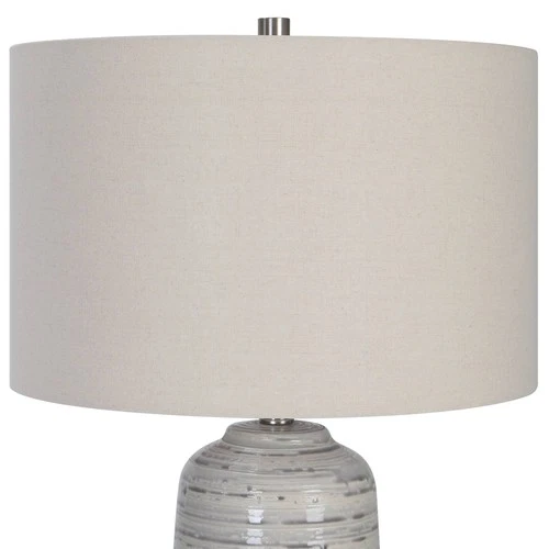 Uttermost Cyclone 24 3/4" Ivory and Gray Modern Ceramic Table Lamp - Picture 5 of 7