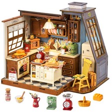 Rolife DIY Dollhouse Miniature House Kit 1:18 Scale Baking Kitchen with Pitched