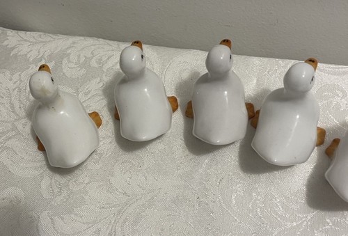 View of Vintage Ceramic White Duck Goose Napkin Rings Set of 6 Farmhouse Shabby ...