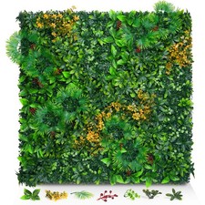 Grass Wall Panels, 20"x20" 8pcs Artificial Grass Backdrop Wall with Tropical ...