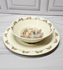 Royal Doulton Bunnykins Children's Plate And Bowl Bone China Made In England