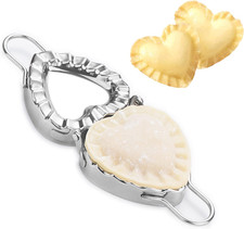 Heart Shaped Ravioli Mold Pierogi Dumpling Maker, Stainless Steel Goya Empana...