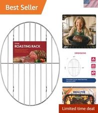 Durable Oval Roasting Rack in Chrome-Plated Steel - Perfect for Even Cooking