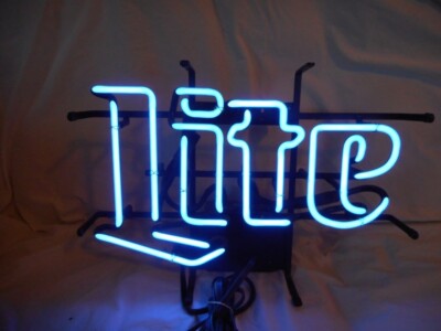 US STOCK Miller Lite Beer Real Glass 20''x16'' Neon Sign Lamp Light Xmas