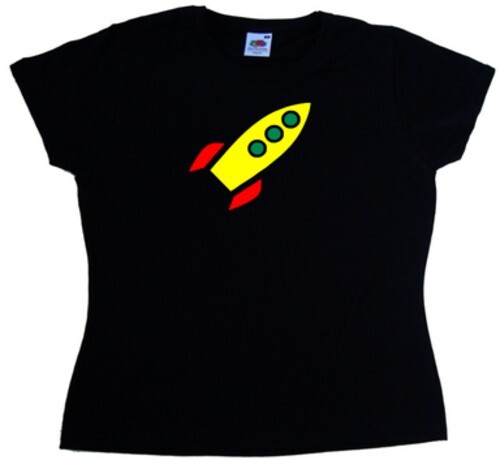 Rocket Ship Ladies T-Shirt - Picture 1 of 1