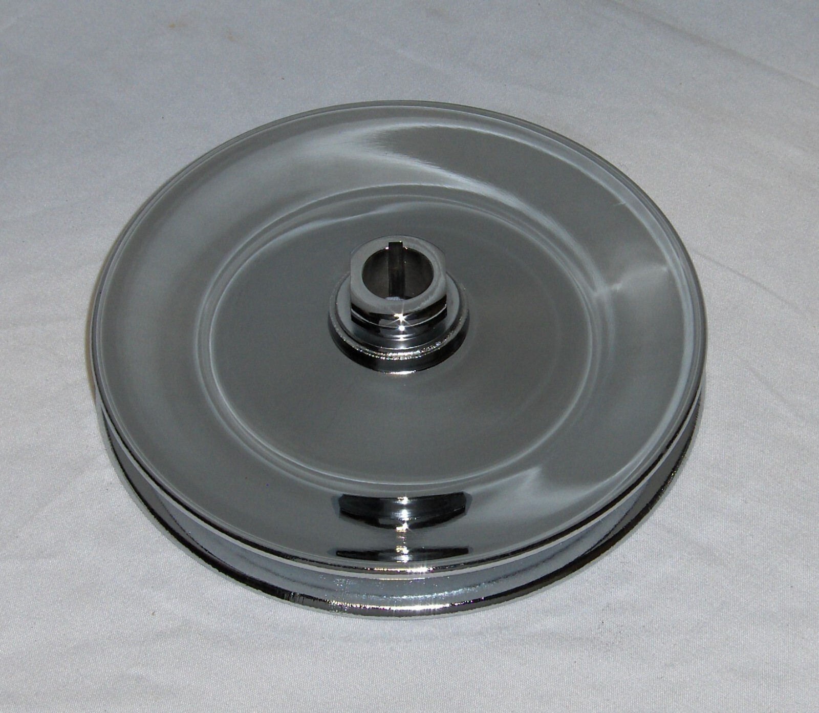 SBC Small Block Chevy 2 Groove Chrome Steel Long Water Pump Pulley Kit