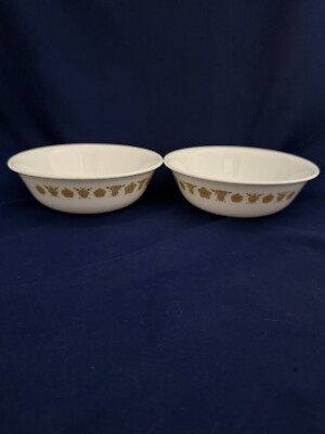 Set Of 2 Vintage Butterfly Gold Corelle By Corning Soup Cereal Bowls 6 1/4''