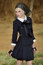 CHANEL 10P SPRING 2010 MOST WANTED RUNWAY BOW JACKET CC BLAZER BLUE FR 40 NEW