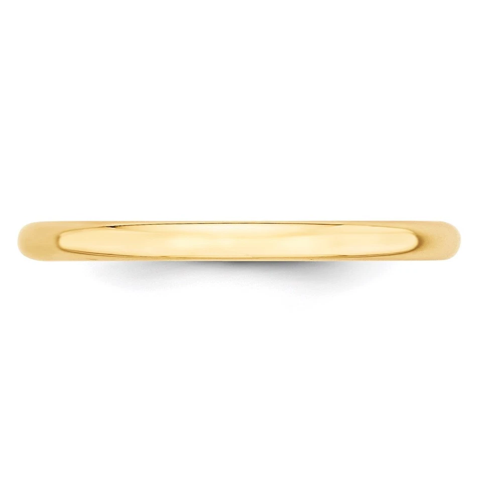 14k Yellow Gold 2mm Half Round Wedding Band Ring for Women Size 5 - Image 3 of 4