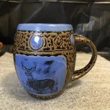 Always Azul Villa Grove, Colorado  Pottery Textured Petroglyph Coffee Mug - Buck