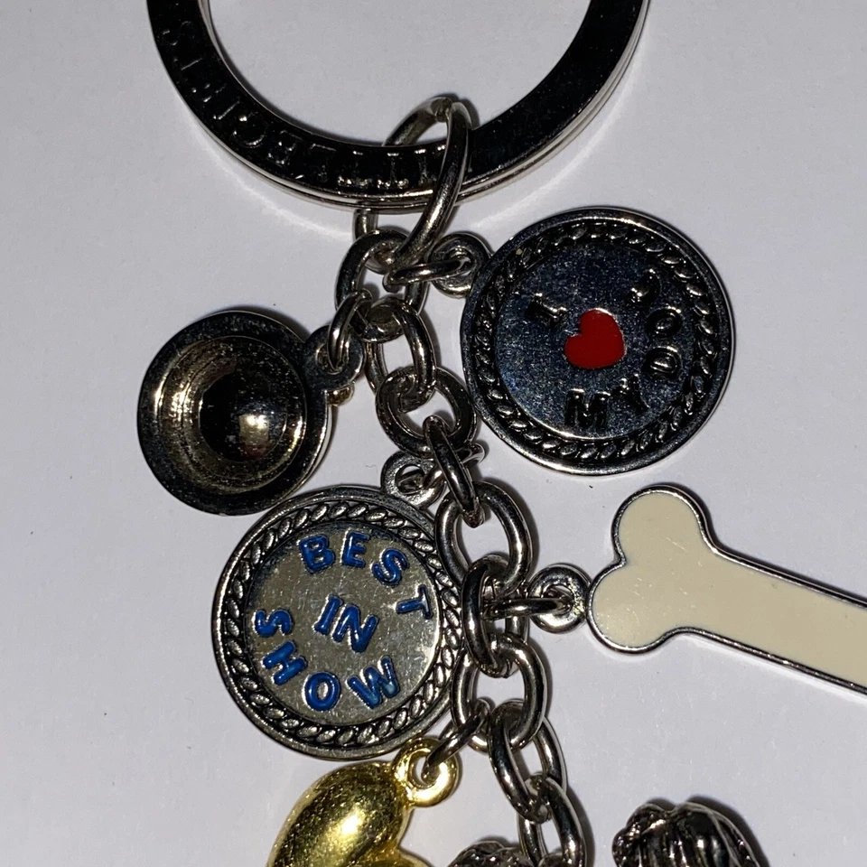 Llavero con dije para perro, hueso, mejor en exhibición, cuenco para perro, Love My Dog, Shih Tzu Foto 3 de 4