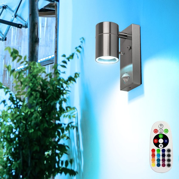 Fassadenleuchte AußEnleuchte Wandlampe Rgb Led Fernbedienung Bewegungsmelder-image
