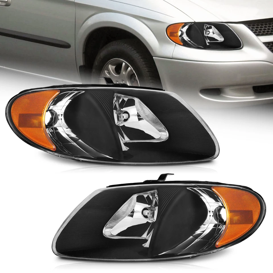 Pair Headlights For 2001-2007 Dodge Grand Caravan/Chrysler Town&Country Halogen  - Изображение 2 из 4