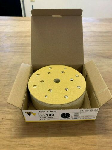 150mm/6"inch -15 Hole velrc SIA Sanding Discs 100 Grit Box of 50, 7425.4595.0100 - Picture 1 of 4