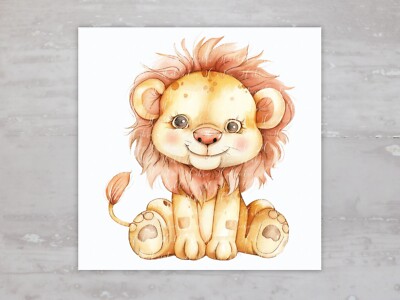 Gender Neutral Nursery Baby Lion Quilt Fabric Panel Sewing Quilting Block A110