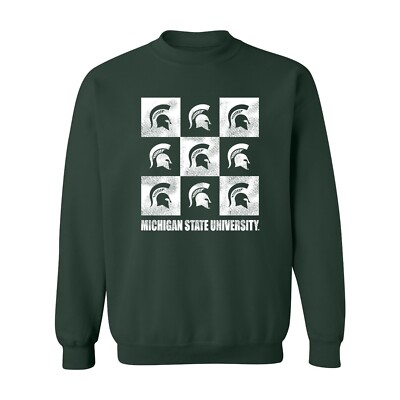 MSU Checkerbox Crewneck Sweatshirt - Forest