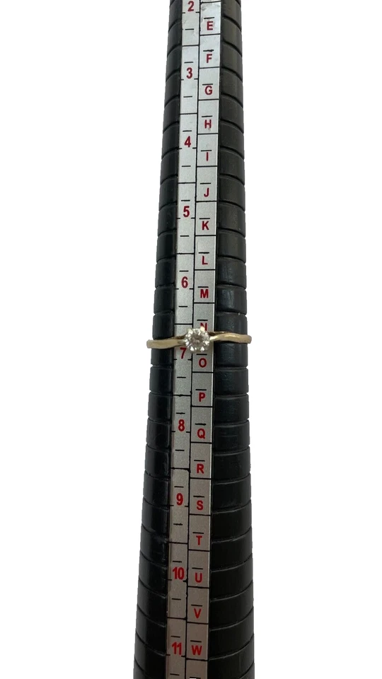 Anillo solitario de diamantes de 0,25 quilates de oro de 9 quilates 1982 vintage - talla N Foto 4 de 4