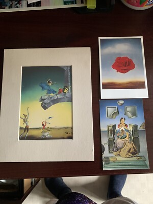 New Salvador Dali Matted Print 8X10 Plus Post Card Printed In France