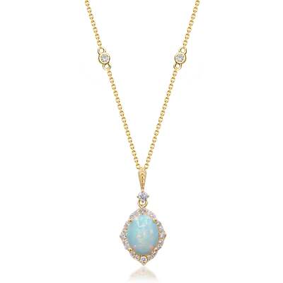 Gin and Grace Amelia 10K Gelbgold Ovalschliff Opal Anhänger