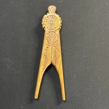 Vintage Beautiful Carved Wood Scandinavian Engraved Nut Cracker