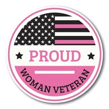 Magnet Me Up Proud Woman Veteran Military Pink Magnet Decal, 5", Perfect for Car