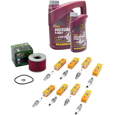 Set 5L Öl Inspektion für Kawasaki ZR 1100 Zephyr ZRT 1992-97 Ölfilter Zündkerzen
