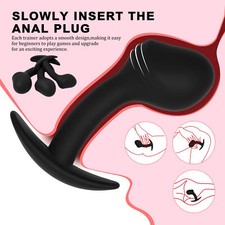 3 Piece Silicone Anal Training Starter Kits Beginner Anal Trainer Butt Plug Set