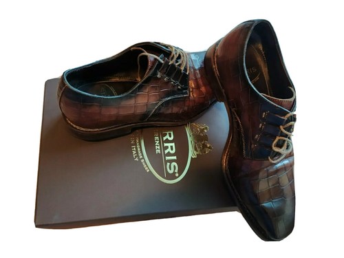 HARRIS Firenze, scarpe uomo, in pelle anticate a mano Luxury num. 40/41  6.5/7.5 | eBay