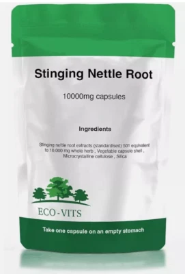 ECO-VITS Stinging Nettle Root Extract 10,000mg Organic Capsules – Prostate Support