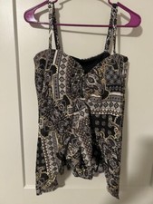 Swimsuits for All 1pc Swimsuit Size 16 Black and Gold