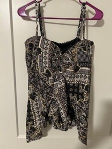 Swimsuits for All 1pc Swimsuit Size 16 Black and Gold 