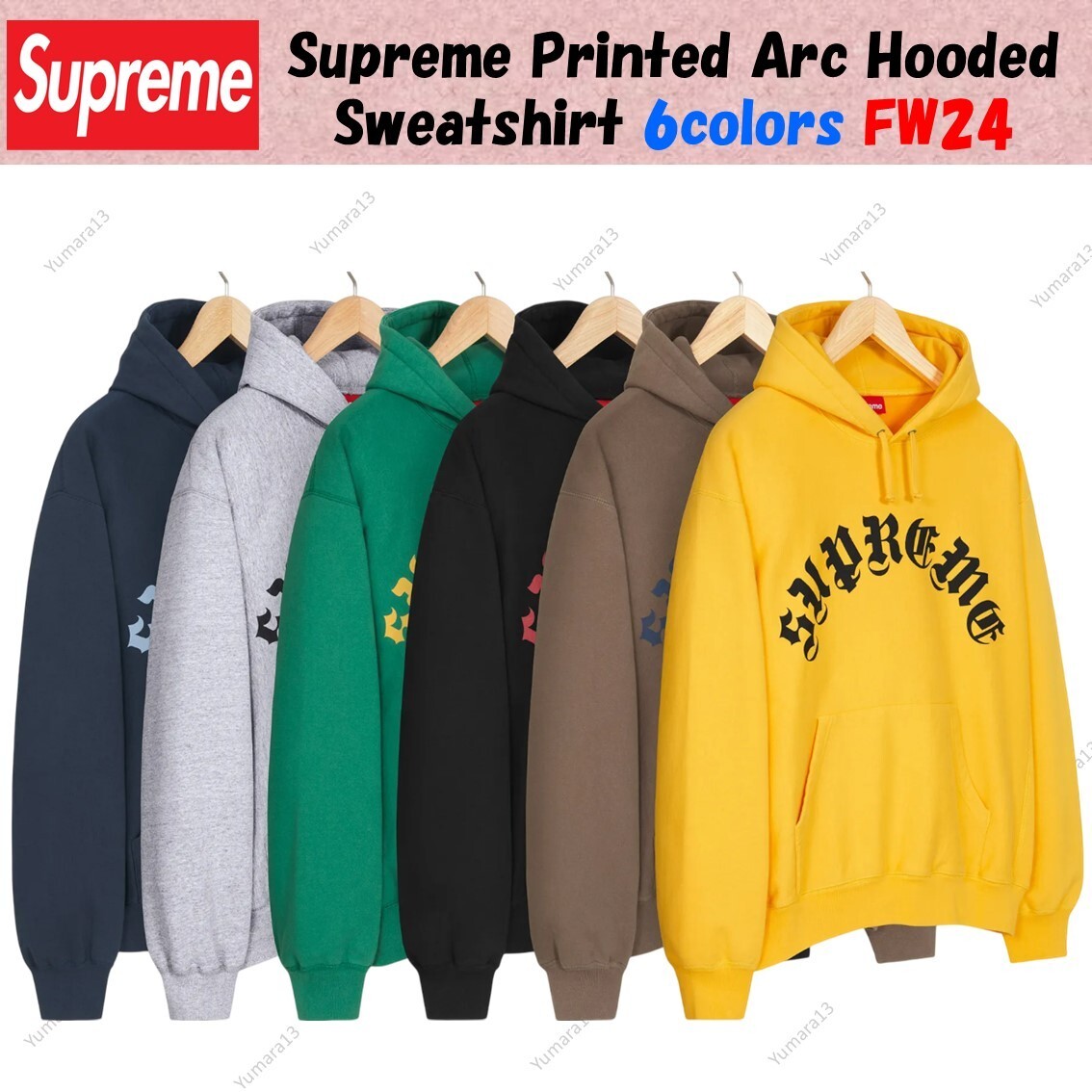 Supreme Printed Arc Hooded Sweatshirt 6colors FW24 | eBay