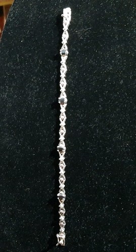 STERLING SAPPHIRE GEMSTONE BRACELET 7.5 4 OVAL STONES ELEGANT with Gift Box - Picture 7 of 7
