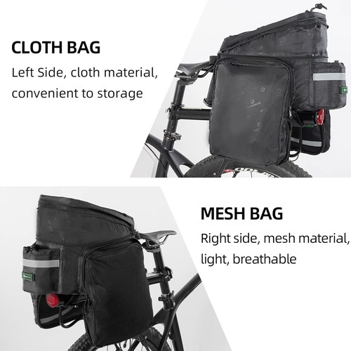 ROCKBROS Bicycle Carrier Bag Trunk Bag 13L-25L Bike Rear Rack Bag Cargo Rack Bag - Picture 5 of 8