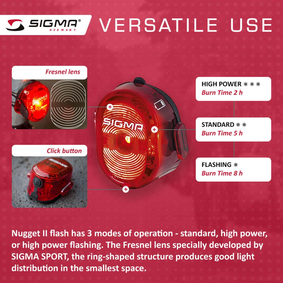 Sigma BUSTER 300 FL Fahrradlicht & Nugget II Blitzset, USB, 300 Lumen, Helm - Bild 4 von 4