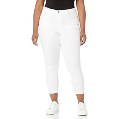 Skinnygirl Skinny Crop White Jeans Injeanious Stretch Pull-On Mid Rise Pant
