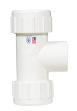 NDS CPT-1250-T White FNPT PVC Compression Run Connection Pipe Tee 1-1/4 in.