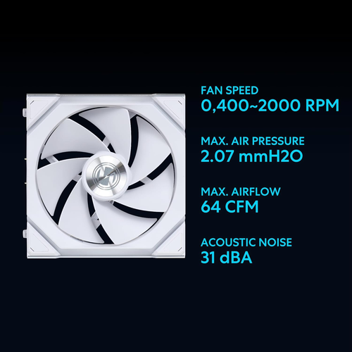 UNI Fan Sl-Wireless 120 - Single Pack (Reverse Blade) Performance ARGB Fan With - Afbeelding 6 van 7