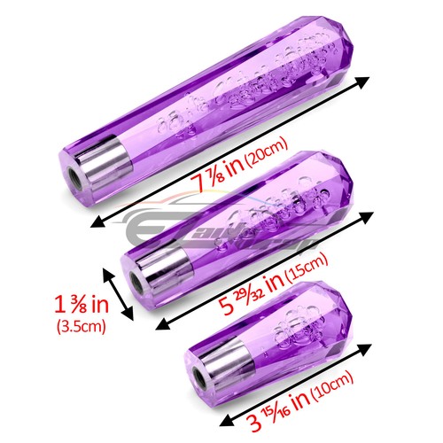 Shift Knob Stick Purple Crystal Transparent Bubble Manual Gear Shifter 10cm Long - 第 4/5 張圖片