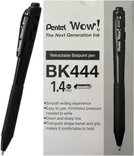 Pentel Wow! Retractable Super Smooth Ballpoint Pen, 1.4mm Bold Line Black, 12pcs
